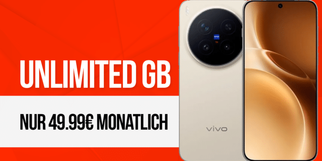 vivo X300 Pro mit Voucher für einmalig 209 Euro mit Vodafone unlimited Allnet Flat und 100 Euro Wechselbonus für 49.99 Euro monatlich