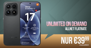 Xiaomi 17 für einmalig 89 Euro mit o2 Unlimited On Demand (10GB+ pro Tag) nur 39.99 Euro monatlich