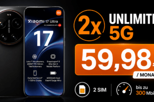 Xiaomi 17 Ultra 512GB für einmalig 99 Euro mit 2x unlimited o2 Allnet Flat (2 SIM Karten) für zusammen nur 59.98 Euro monatlich