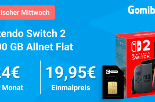 Nintendo Switch 2 für 19.95€ und 30€ Cashback mit 100GB Allnet Flat nur 24 Euro monatlich