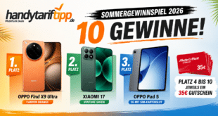HandyTarifTipp.de Sommergewinnspiel 2026: Gewinne das OPPO Find X9 Ultra, Xiaomi 17 & mehr!
