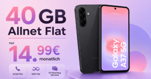 Samsung Galaxy A37 5G 256GB für einmalig 29 Euro mit 40GB Allnet Flat nur 14.99 Euro monatlich
