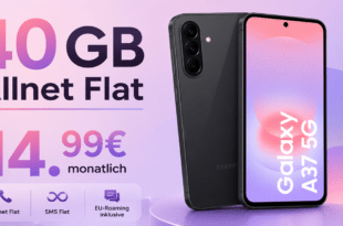 Samsung Galaxy A37 5G 256GB für einmalig 29 Euro mit 40GB Allnet Flat nur 14.99 Euro monatlich