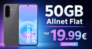 Samsung Galaxy A57 für einmalig 29 Euro mit 50GB Allnet Flat nur 19.99 Euro monatlich