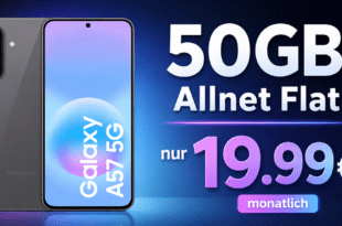 Samsung Galaxy A57 für einmalig 29 Euro mit 50GB Allnet Flat nur 19.99 Euro monatlich