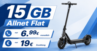 Niu KQi 100F E-Scooter für einmalig 19 Euro mit 15GB Allnet Flat nur 6.99 Euro monatlich