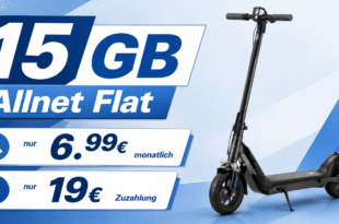 Niu KQi 100F E-Scooter für einmalig 19 Euro mit 15GB Allnet Flatrate nur 6.99 Euro monatlich