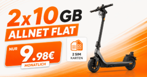 Niu KQI2 Pro E-Scooter mit 2x10GB Allnet Flat nur 9.98 Euro monatlich