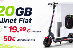 Red Bull E-Scooter + Lautsprecher mit 20GB Allnet Flat nur 19.99 Euro monatlich