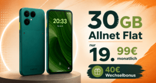 Fairphone (Gen. 6) 256GB für einmalig 29 Euro mit 30GB Allnet Flat und 40€ Wechselbonus nur 19 Euro monatlich
