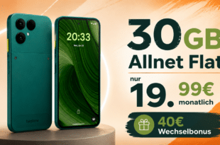 Fairphone (Gen. 6) 256GB für einmalig 29 Euro mit 30GB Allnet Flat und 40€ Wechselbonus nur 19 Euro monatlich