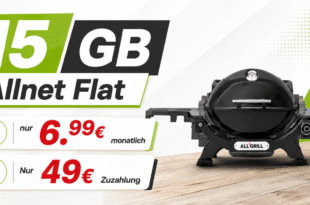 Weber Gasgrill Q1200N für einmalig 49 Euro mit 15GB Allnet Flat nur 6.99 Euro monatlich