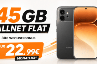 Honor 600 mit Vertrag - 256GB für einmalig 29 Euro mit 45GB Allnet Flat und 30 Euro Wechselbonus nur 22.99 Euro monatlich