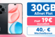 Honor 400 Pro für einmalig 59 Euro mit 30GB Allnet Flat und 40 Euro Wechselbonus nur 19.00 Euro monatlich