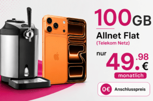 iPhone 17 Pro & Bierzapfanlage Beer Master für einmalig 230 Euro mit 100GB Telekom Allnet Flat nur 49.98€ monatlich