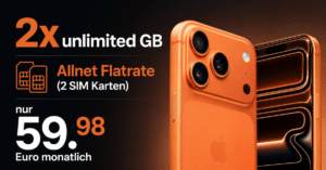 iPhone 17 Pro Max für einmalig 199€ mit o2 2x unlimited Allnet Flatrate (2 SIM Karten) für zusammen nur 59.98€ monatlich