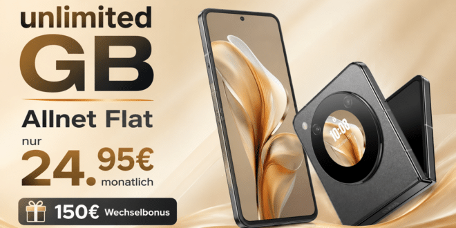 Nubia Flip 5G 256GB mit unlimited Telekom Allnet Flat und 150 Euro Wechselbonus nur 24.95 Euro monatlich