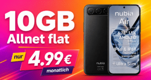 Nubia Air mit 10GB Allnet Flat nur 4.99 Euro monatlich