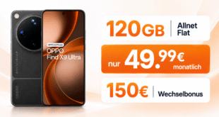 OPPO Find X9 Ultra mit freenet Vertrag - einmalig 679 Euro mit 120GB Allnet Flat und 150€ Wechselbonus für 49.99 Euro monatlich