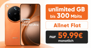 OPPO Find X9 Ultra mit o2 Vertrag – 512GB einmalig 429 Euro mit unlimited Allnet Flat für 59.99 Euro monatlich