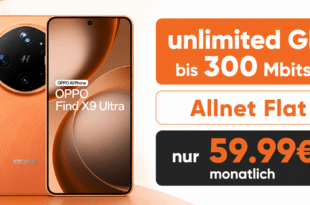 OPPO Find X9 Ultra mit o2 Vertrag - 512GB einmalig 479 Euro mit unlimited Allnet Flat für 59.99 Euro monatlich