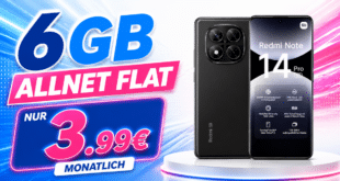 Xiaomi Redmi Note 14 Pro 5G für einmalig 69 Euro mit 6GB Allnet Flat nur 3.99 Euro monatlich