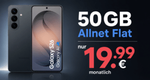 Samsung Galaxy S26 für einmalig 239 Euro mit 50GB Allnet Flat nur 19.99 Euro monatlich