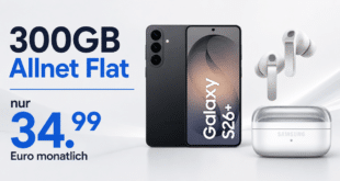 Samsung Galaxy S26+ (S26Plus) & Galaxy Buds4 Pro für einmalig 129 Euro mit 300GB Allnet Flat nur 34.99 Euro monatlich