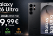 Samsung Galaxy S26 Ultra für einmalig 399 Euro mit 30GB Allnet Flat und 120 Euro Cashback und 50 Euro Wechselbonus nur 29.99 Euro monatlich