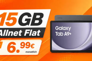 Samsung Galaxy Tab A9+ Wi-Fi mit 15GB Allnet Flat nur 6.99 Euro monatlich