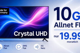 Samsung 50 Zoll Crystal UHD U7079F 4K Smart TV mit 10GB Allnet Flat nur 19.99 Euro monatlich