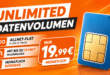 Unlimited Allnet Flat mit bis zu 15Mbits im Download nur 19.99 Euro monatlich - monatlich kündbar