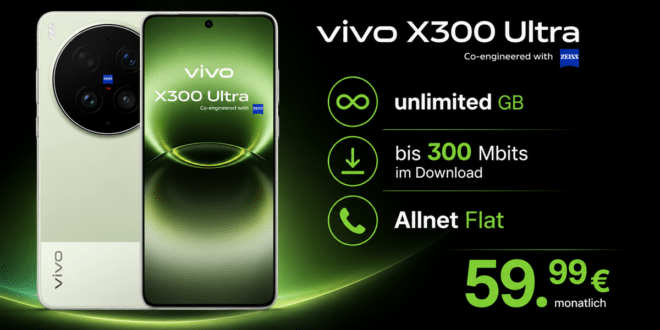 vivo X300 Ultra mit Vertrag - 1TB für einmalig 869 Euro mit o2 unlimited Allnet Flat für 59.99 Euro monatlich