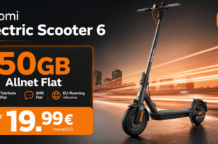 Xiaomi Electric Scooter 6 mit 50GB Allnet Flat nur 19.99 Euro monatlich