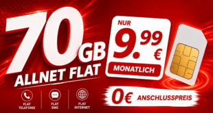 70GB Vodafone Allnet Flat nur 9.99 Euro monatlich