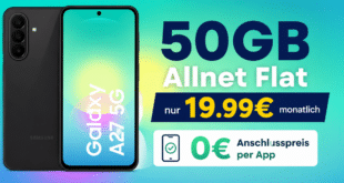 Samsung Galaxy A27 mit 50GB Allnet Flat nur 19.99 Euro monatlich