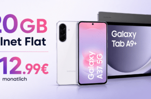 Samsung Galaxy A37 & Galaxy Tab A9+ Wi-Fi für einmalig 49 Euro mit 20GB Allnet Flat nur 12.99 Euro monatlich