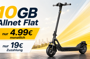 Niu KQi 100F E-Scooter für einmalig 19 Euro mit 10GB Allnet Flatrate nur 4.99 Euro monatlich