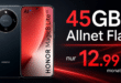 Honor Magic 8 Lite mit 45GB Allnet Flat und 30€ Wechselbonus nur 12.99 Euro monatlich