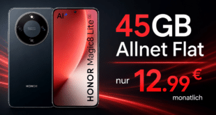 Honor Magic 8 Lite mit 45GB Allnet Flat und 30€ Wechselbonus nur 12.99 Euro monatlich