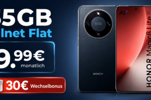 Honor Magic 8 Lite für einmalig 80 Euro mit 35GB Allnet Flat und 30€ Wechselbonus nur 9.99 Euro monatlich
