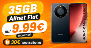 Honor Magic 8 Lite mit 35GB Allnet Flat und 30€ Wechselbonus nur 9.99 Euro monatlich