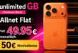 iPhone 17 Pro für einmalig 99 Euro mit Telekom unlimited Allnet Flat und 50€ Wechselbonus nur 49.95 Euro monatlich