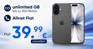 iPhone 17 für einmalig 79 Euro mit o2 unlimited Allnet Flat nur 39.99 Euro monatlich