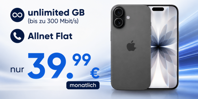 iPhone 17 für einmalig 79 Euro mit o2 unlimited Allnet Flat nur 39.99 Euro monatlich