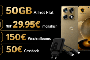 Motorola Signature 512GB & Schnellladegerät für einmalig 179 Euro mit 50GB Allnet Flat und 150€ Wechselbonus und 50€ Cashback nur 29.95 Euro monatlich
