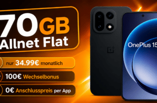 OnePlus 15 für einmalig 109 Euro mit 70GB Allnet Flat und 100€ Wechselbonus nur 34.99€ monatlich