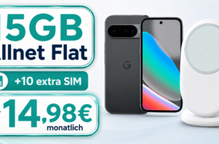 Google Pixel 10 & Google Pixelsnap für einmalig 49 Euro mit 15GB Allnet Flat (+10GB extra SIM) nur 14.98 Euro monatlich