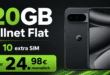 Google Pixel 10 Pro mit 20GB Allnet Flat (+10GB extra SIM) nur 24.98 Euro monatlich