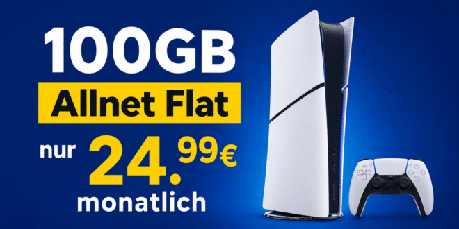 Playstation 5 PS5 Slim Digital Edition mit 100GB Allnet Flat nur 24.99 Euro monatlich